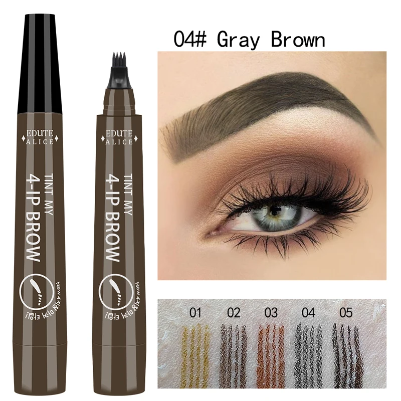 

5 Colors Waterproof Natural Eyebrow Pen Four-Claw Eye Brow Tint Makeup Long Lasting Liquid Eyebrow Pencil Cosmetics
