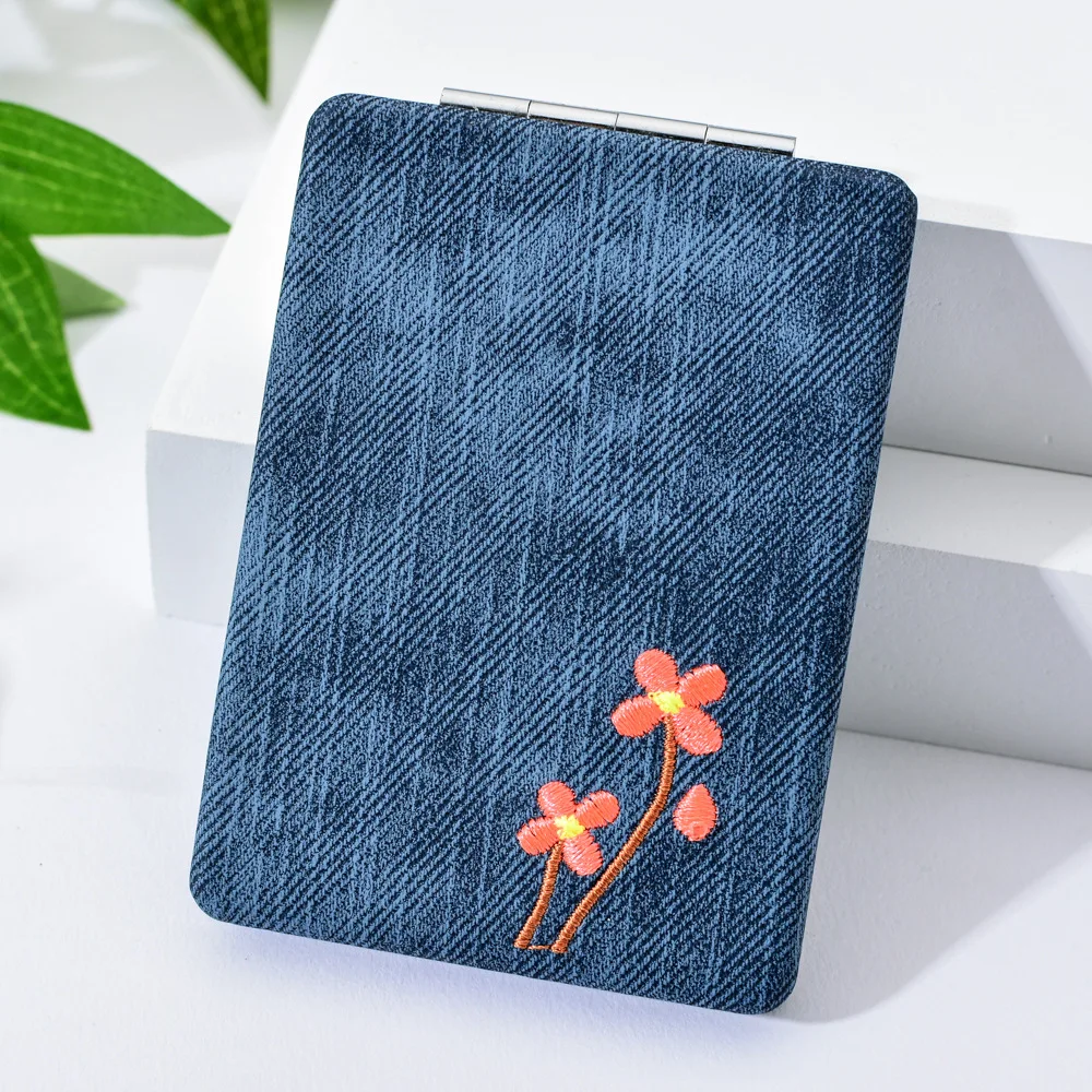 Креативные двухсторонние зеркала для макияжа с вышивкой девочек складные