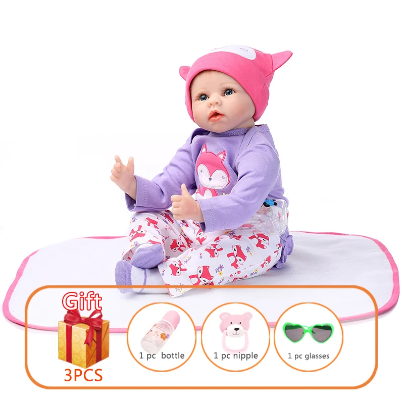 Кукла реборн NPK силиконовая 55 см кукла младенец игрушки имитация куклы голубые