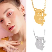 hot style charm animal koala bear ladies daily party simple gifts long pendant necklaces clavicular chain
