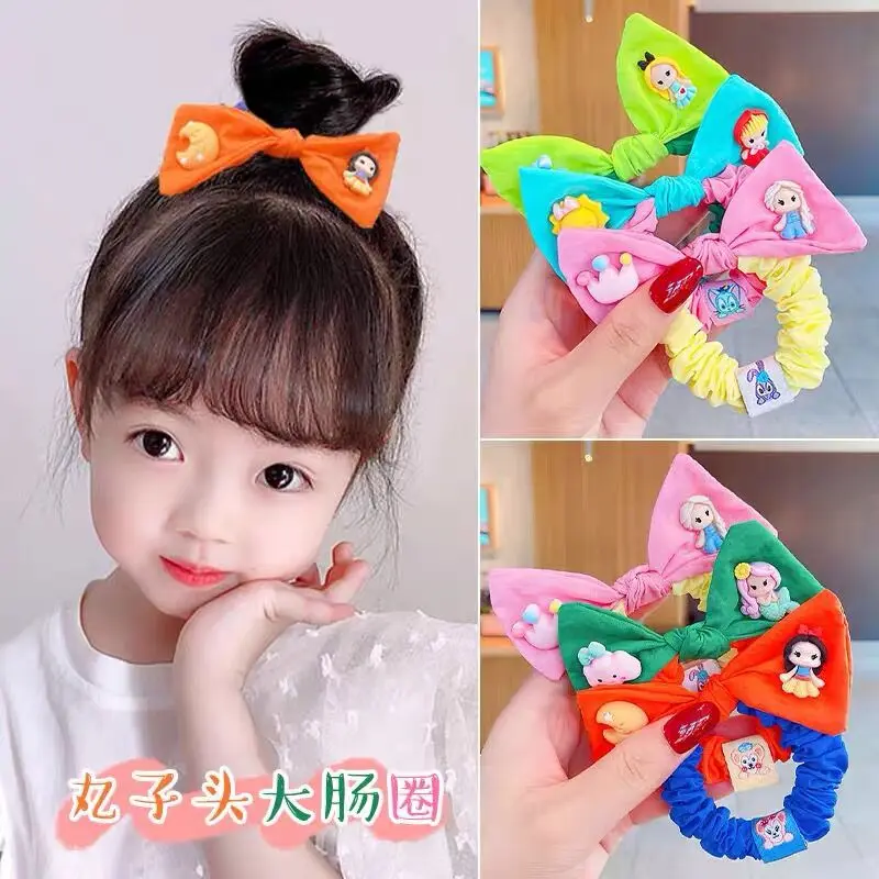 

Children Tie Balls Hair Circle Girl Princess Cute Rubber Band Little Girl Headdress Baby Large Intestine Circle Head Rope