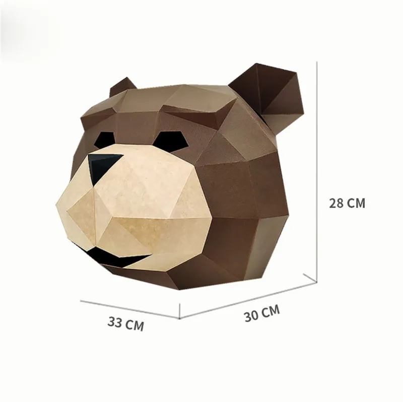 Новый DIY 3D Smile Teddy Bear бумажная маска головной убор модель карты строительные