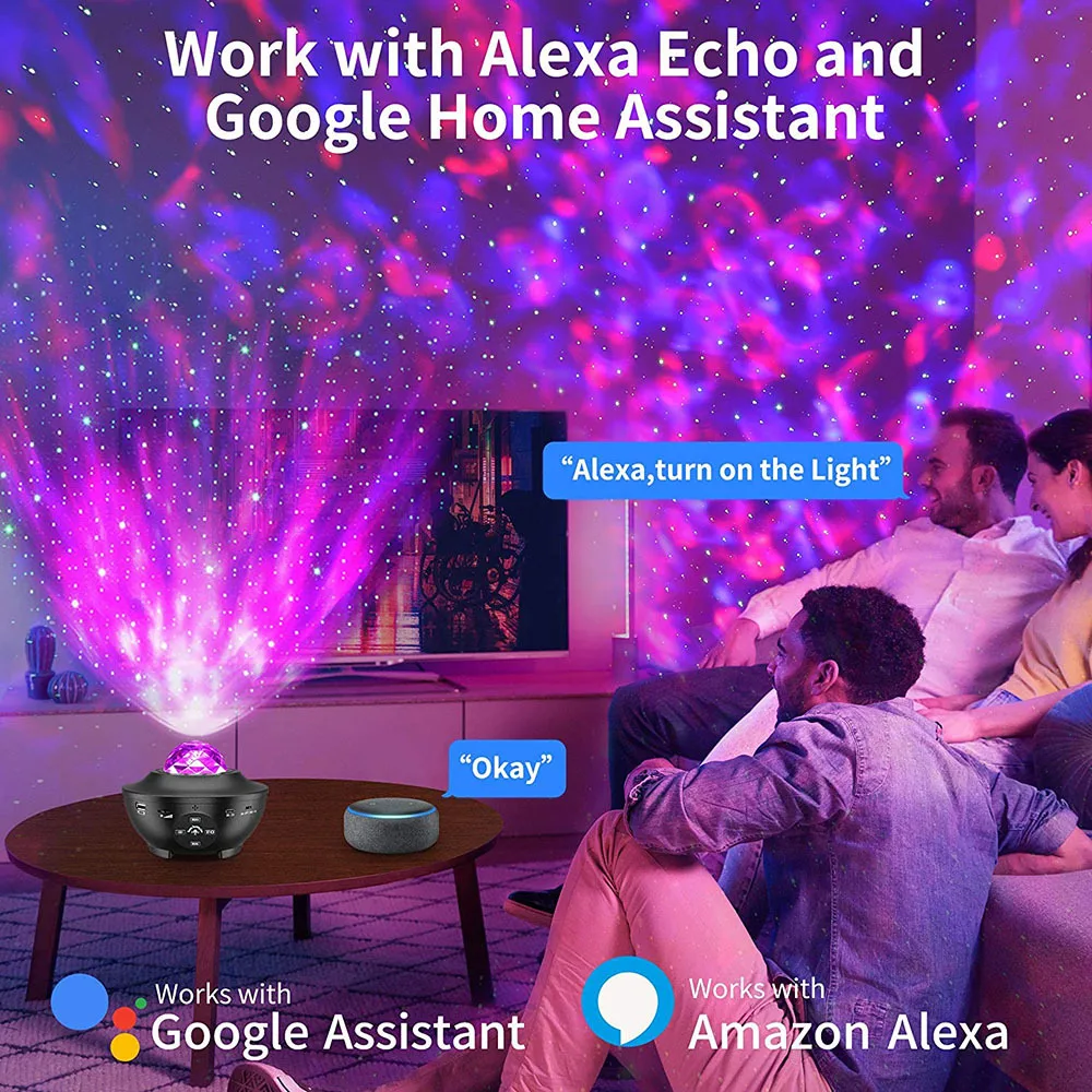 Remote Control Projector Galaxy Star Night Light with Smart App Alexa Music Starry Sky Projection Lamp for Kids Adults Gifts enlarge