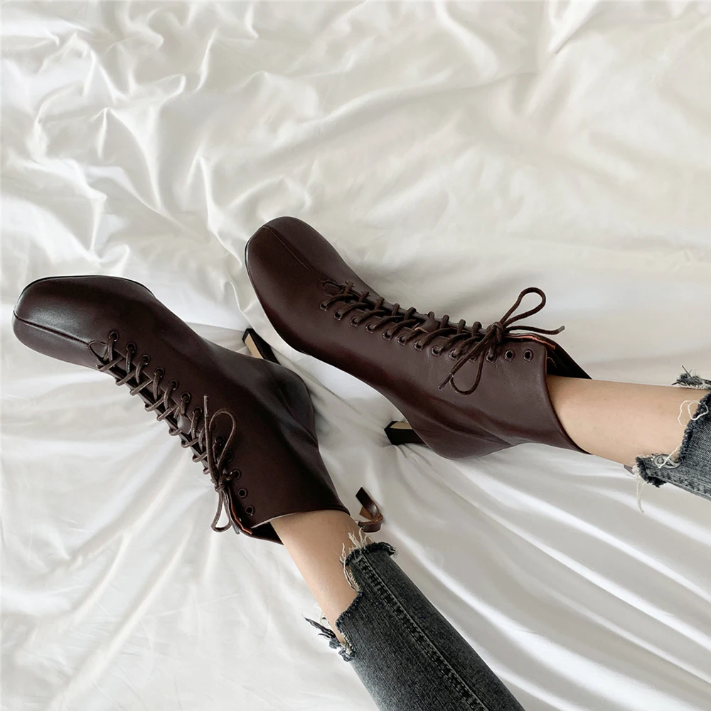 Murah Ukuran 34-43 Fashion Semata Kaki Wanita Sepatu Hak Tinggi Wanita Renda Sepatu Wanita Musim Gugur Musim Dingin Zipper Wanita Pendek Boot Wanita