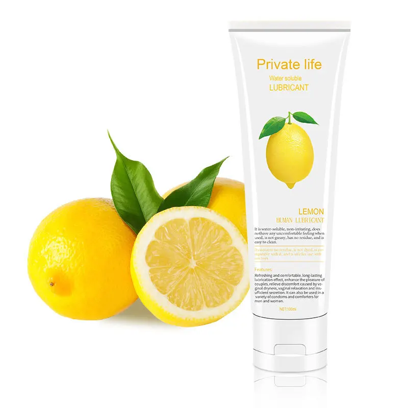Половая смазка 100 мл на водной основе с рисунком лимона клубники/вишни фруктовым