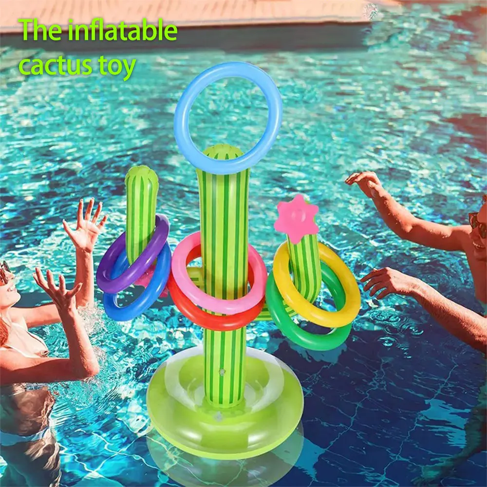 

Inflatable Cactus Ring Throwing Ferrule Outdoor Swimming Pool Accessories Toss Game Floating Hoop Water Beach Party Supplies