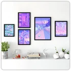 Настенное искусство домашний мультяшный дом уличный Декор холст печать живопись Луна автомобиль современный постер гостиная модульные картины рамка художественная картина