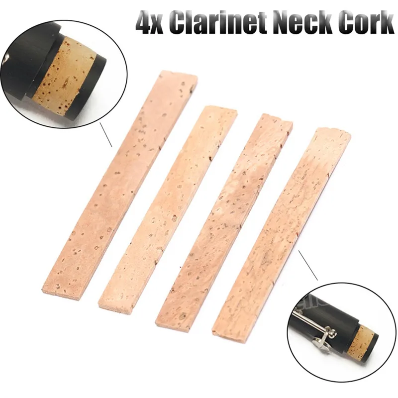 

4pcs Clarinet Cork Clarinet Natural Cork Mouth Neck Tube Interface Instrument Repair Parts Good Flexibility Abrasion Resistance