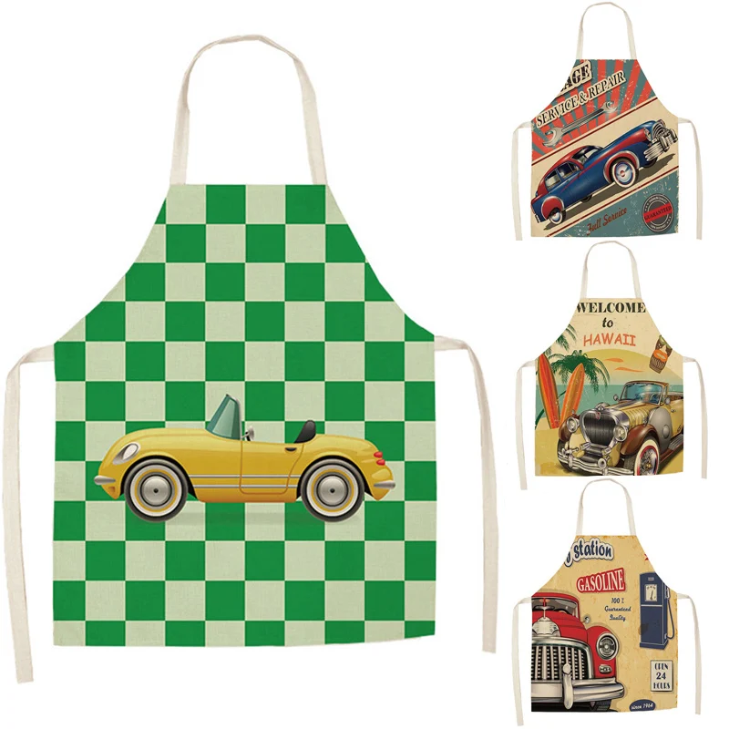 

Kids Cartoon Apron Car Transportation Bicycle Kitchen Aprons Suitable for Home Cooking Children Painting Anti-dirty Apron