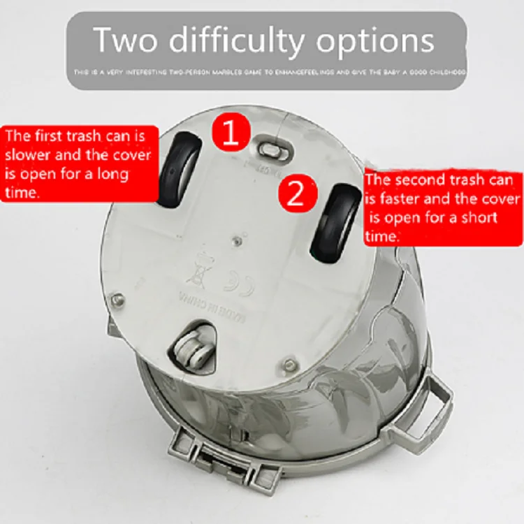 Мультяшная электрическая сумасшедшая движущаяся мусорная корзина