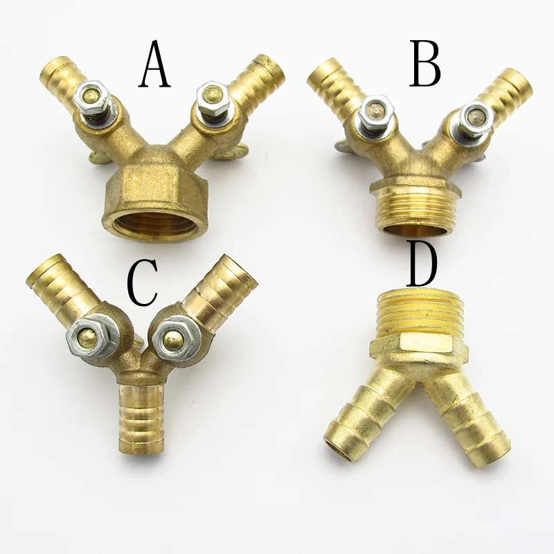 Трехходовой латунный штуцер для шланга 8 мм 10 1/2 дюйма|Клапан| |