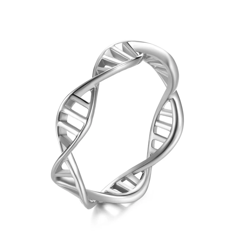 

Simple DNA Genome Finger Rings For Women Bijoux Fashion 5.5mm Stainless Steel Wedding Band Anillos Birthday Gift Drop Shipping