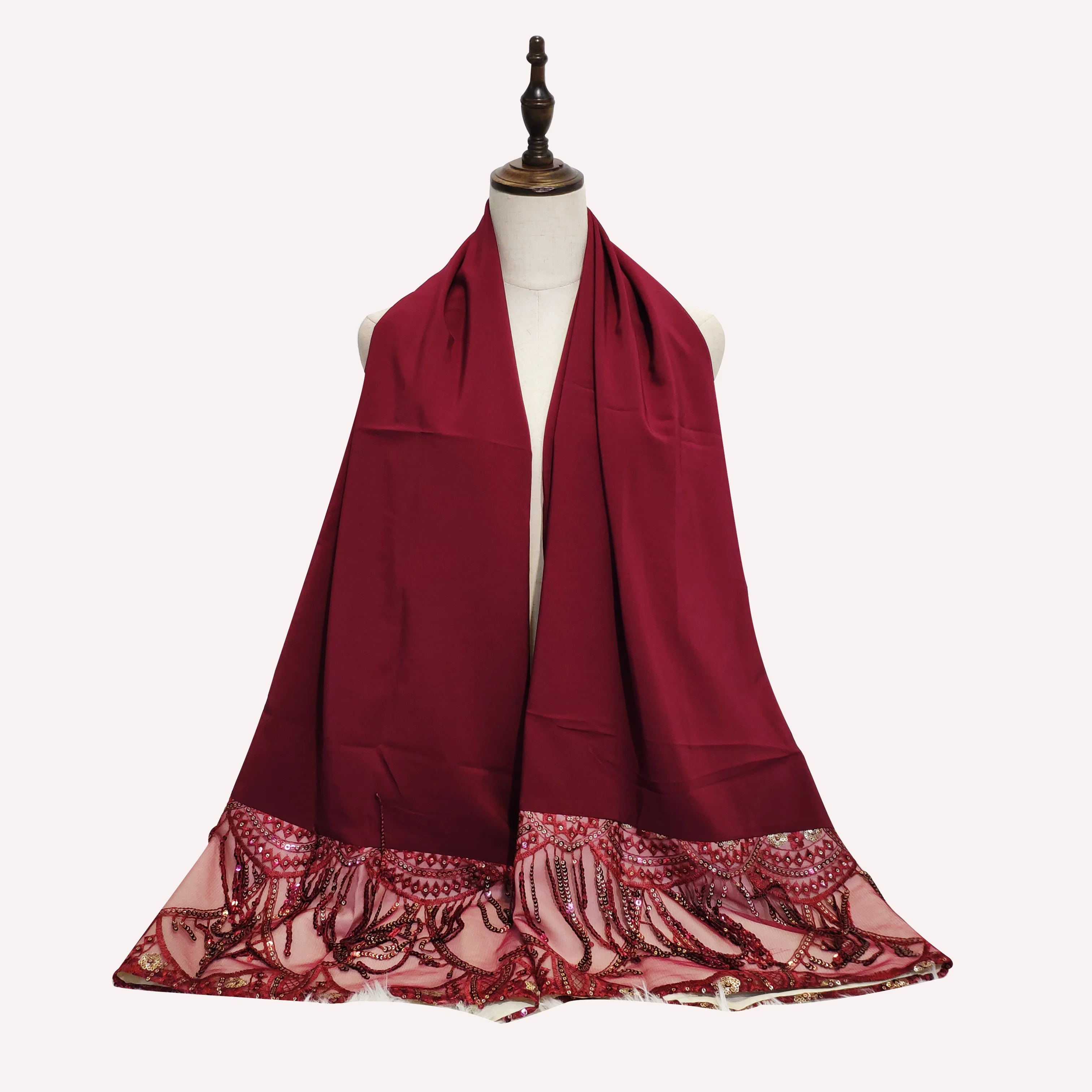 Пайетки Абая Макси хиджаб шарф Мусульманский Тюрбан Хиджаб платок женский s для