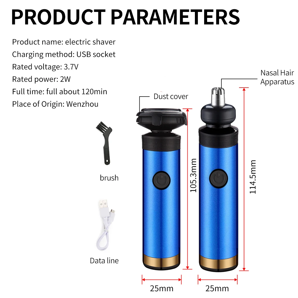 

Mini Shaving Electric Shaving Two-in-one Goal Nose Hair Portable Shaving Set Practical And Durable Electric Shaver Easy to Use