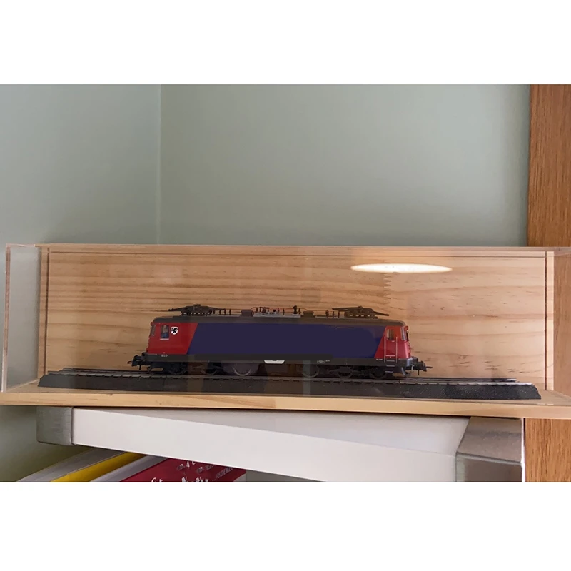 

Clear Acrylic Showcase with Wood Back Base Action Figures Model Toy Display Case Superior Quality