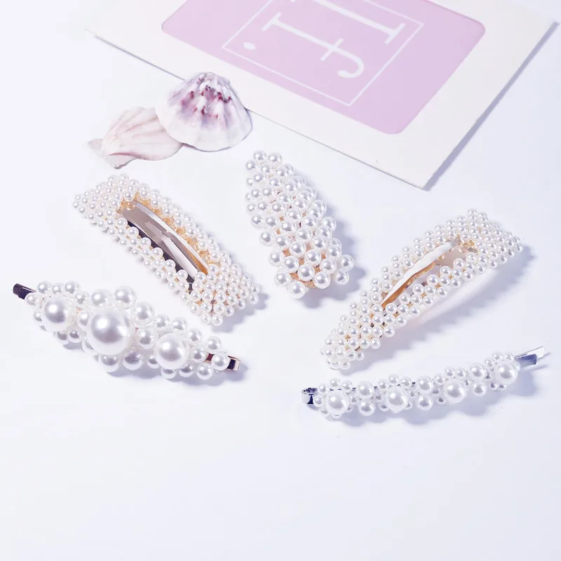 Женские перламутровые Стразы Duckbill красные заколки для волос в стиле ретро