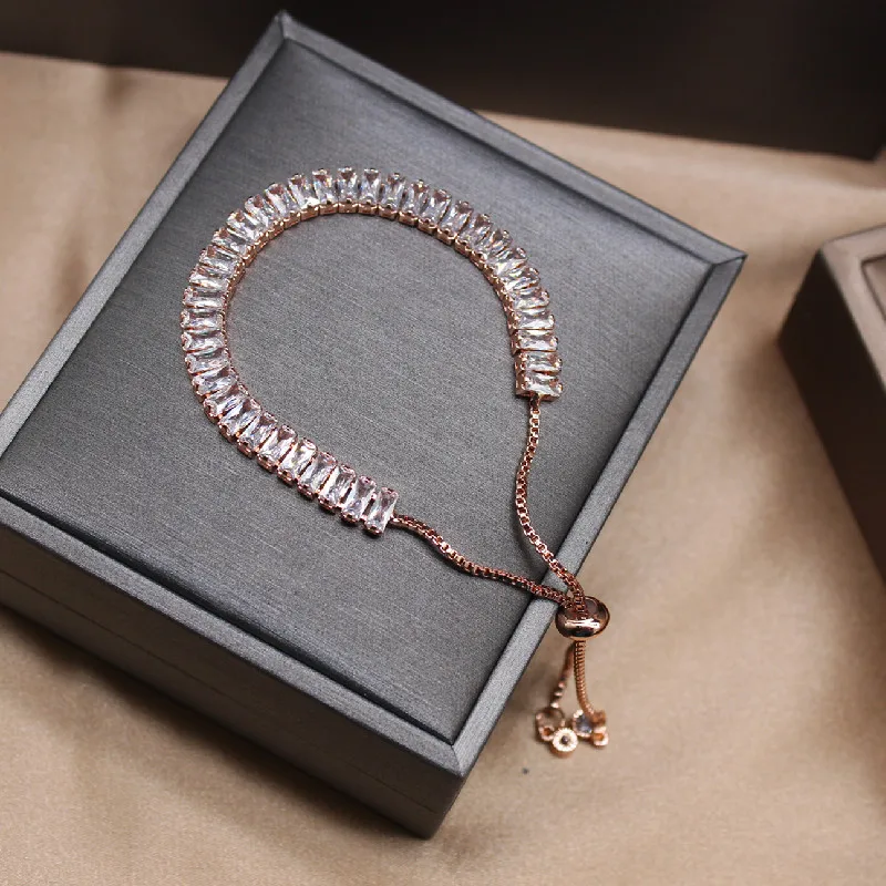 

2020 Korean new design fashion jewelry full crystal adjustable bracelet shiny zircon ball party bracelet for women