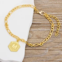 aibef fashion gold 21cm 10cm extender chain a z initial letter anklet for women alphabet jewelry gifts foot chain girl