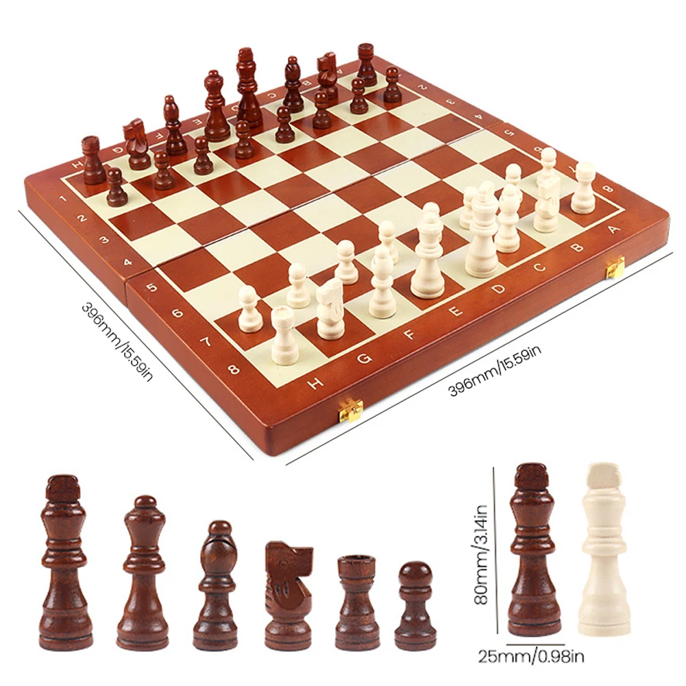 

Портативная Международная Игра Chesses, Складная магнитная деревянная шахматная доска, шахматный набор с произведенными шахматными фигурами ...