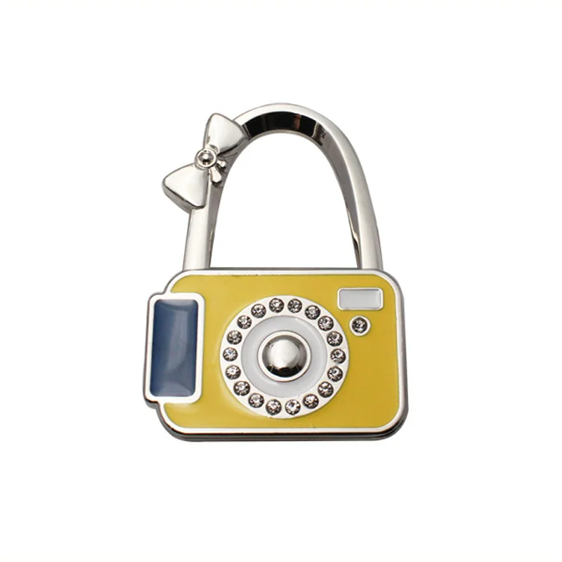 

Bag hook Fashion Camera modeling Hook Metal traceless rubber anti slip bag hook office desktop bag hook