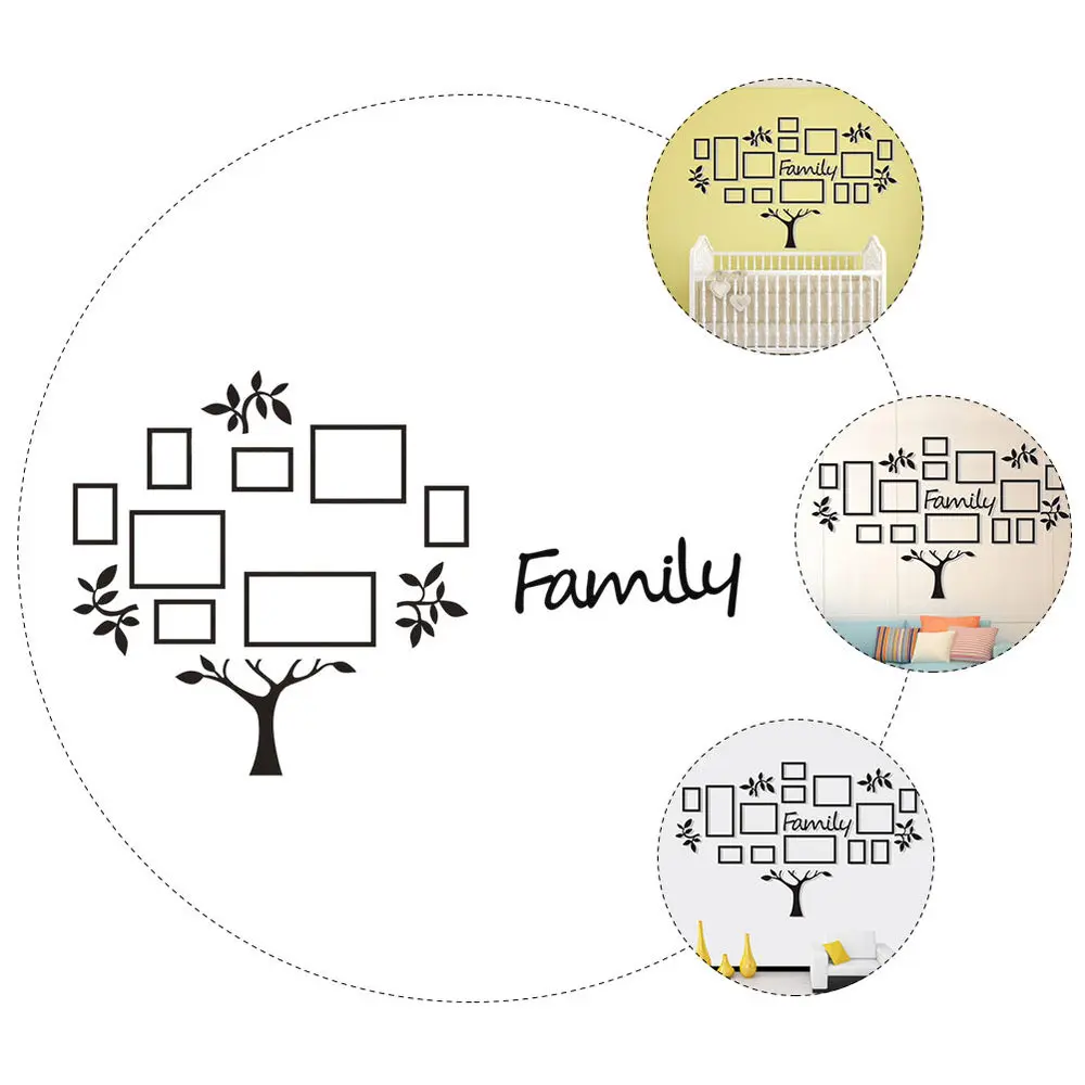 1 Набор 3D акриловых настенных украшений для гостиной спальни дерева черного