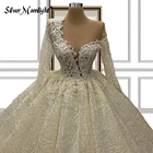 Кружевное Свадебное платье принцессы с открытой спиной и глубоким вырезом, Роскошное винтажное ТРАПЕЦИЕВИДНОЕ ПЛАТЬЕ с аппликацией и шлейфом, 2021