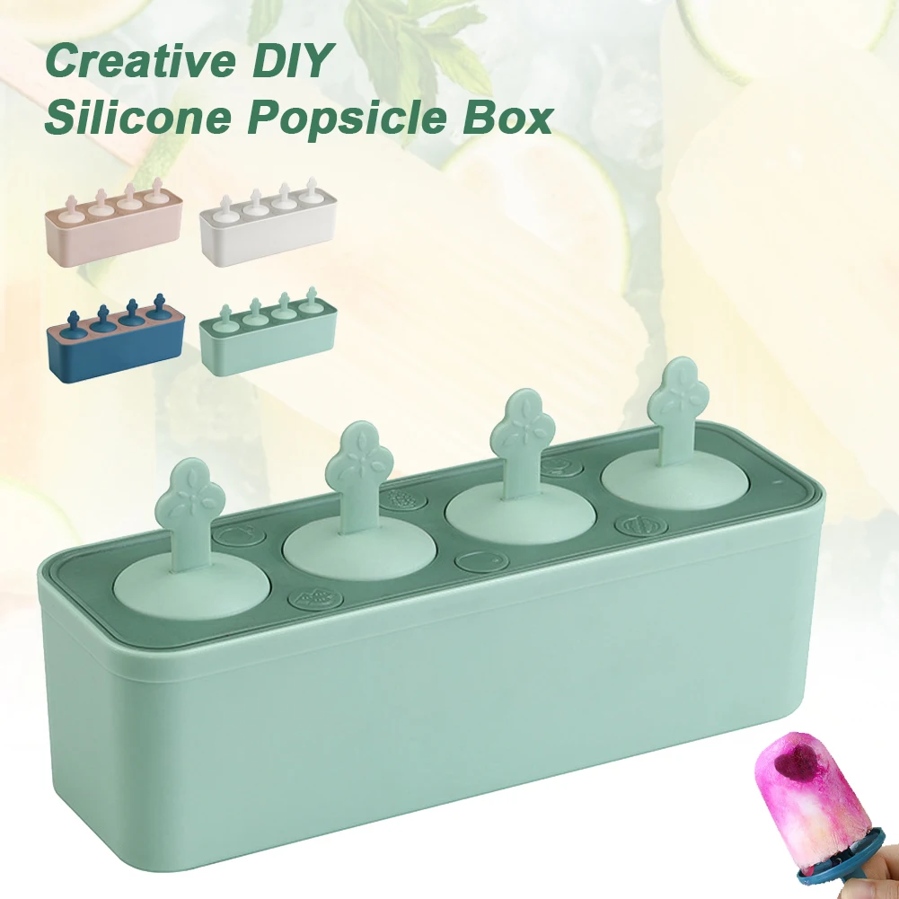 

Home Ice Cream Molds Reusable Durable DIY Tray Holders Molds Ice Box Ice Molds Kitchen Supplies Ice Cream Tools Dropshipping