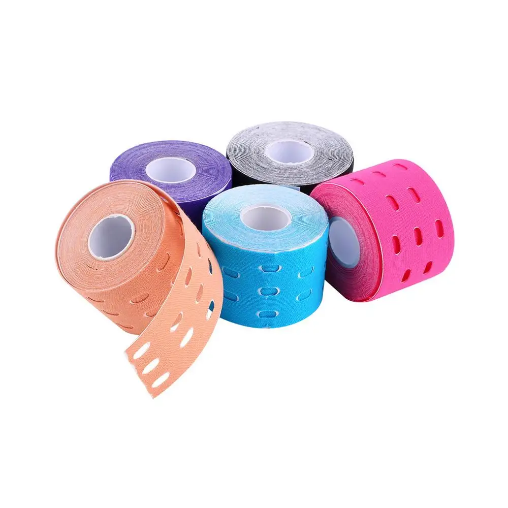 1Pc Kinesiology Tape 500x5cm Muscles Sports Care Elastic Physio Roll Punch Therapeutic Kinesio Teip Adhesive for Face Arm Leg electrical gloves