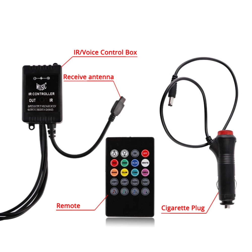 цветомузыка в машину подсветка автомобиль FUMALON автомобиле окружающий свет