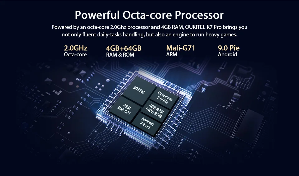 OUKITEL K7 Pro 4G ram 64G rom смартфон Android 9,0 MT6763 Восьмиядерный 6," FHD+ 18:9 большой экран mAh отпечаток пальца мобильный телефон