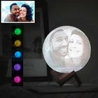 3D фото на заказ луна лампа печатная луна светильник Ночной светильник USB Перезаряжаемые личность луна лампа с ваш текст фото по индивидуальному заказу