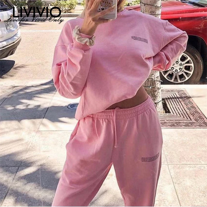 

Solid Sweatsuit Set for Women Two Piece Outfits Oversized French Terry Tops and Sweatpants Jogger Tracksuits Loose Trousers