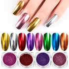 1 коробка зеркало Хамелеон блестящие порошки для ногтей эффект Auroras голографический дизайн ногтей Хромовая пигментная пыль маникюр Дизайн ногтей Декор