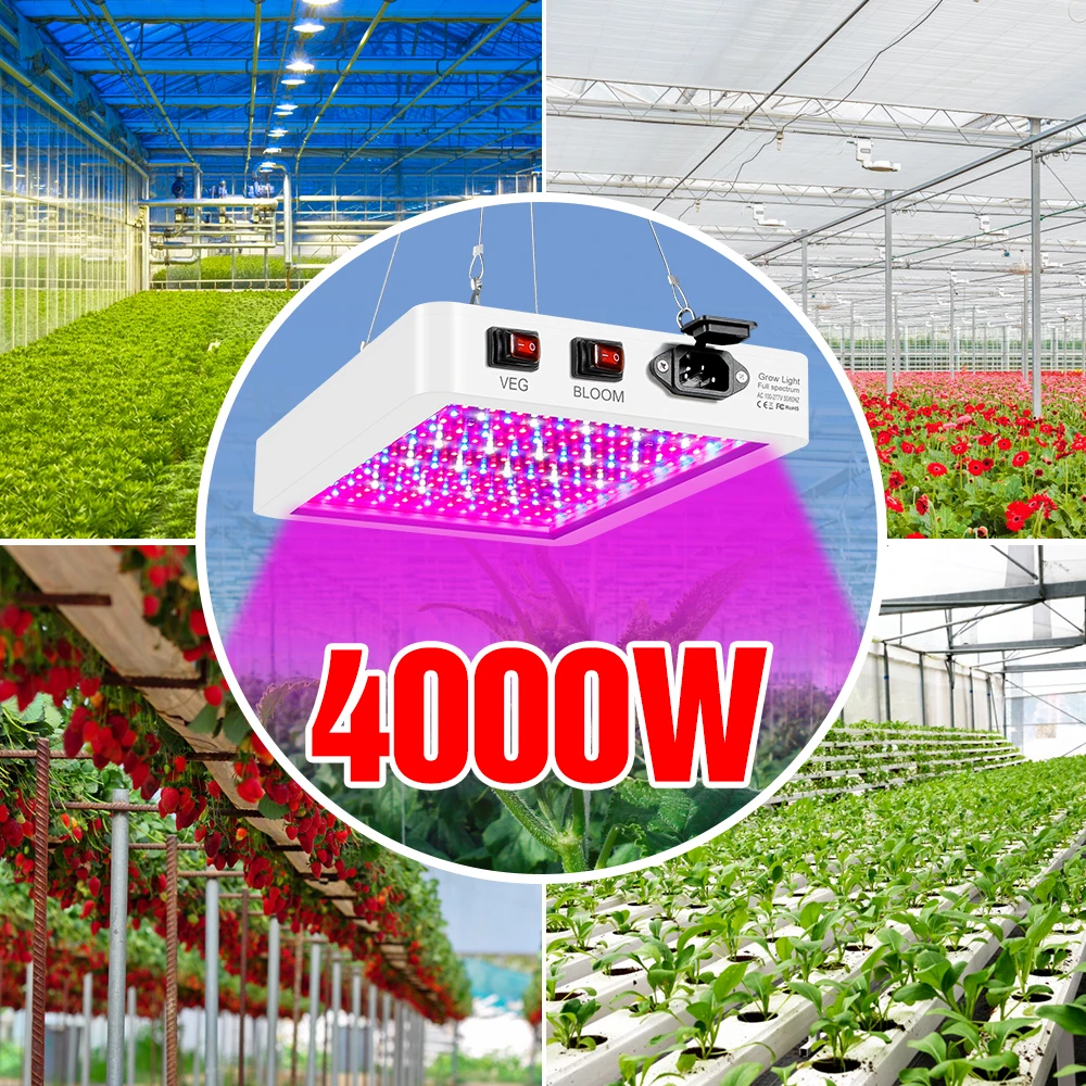

Full Spectrum Plant Lamp LED Growing Light 220V Indoor Phytolamps Growth Tent Fitolampy 4000W 5000W Greenhouse Hydroponic Bulbs