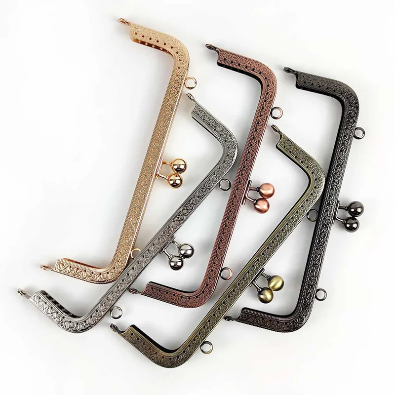 

2/5Pcs 20cm Metal Embossing Purse Frame Buckle Bag Handle Bracket Clasp Mouth Gold Buckles DIY Handbag Replacement Craft Clasp