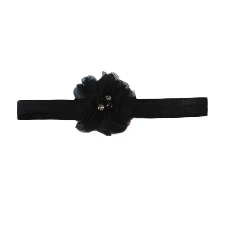 Детская повязка на голову с бусинами и цветами ручной работы эластичная для