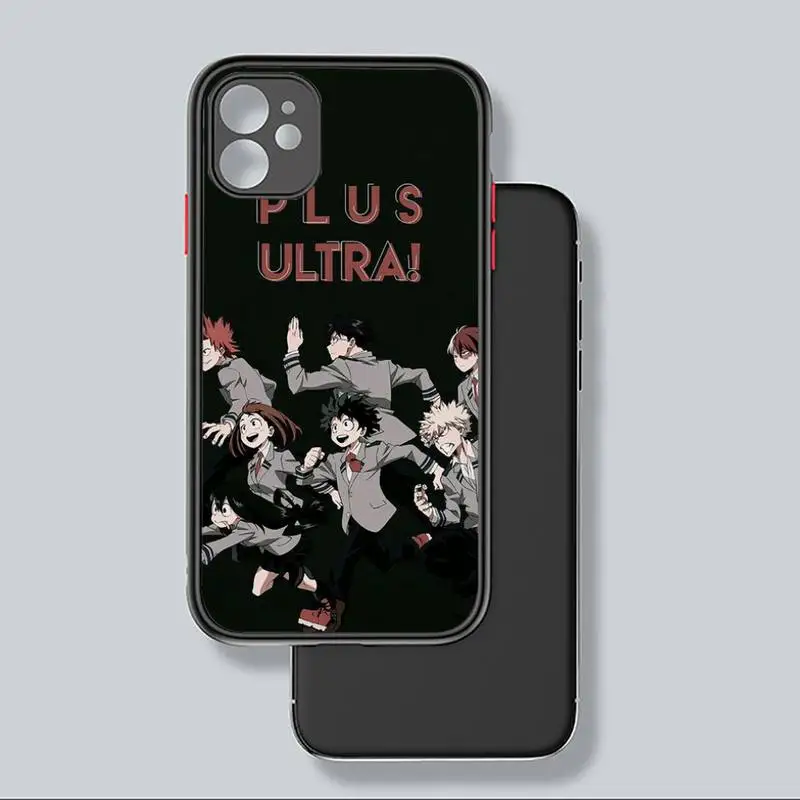 

My Hero Academia Phone Case For iphone 12 11 8 7 plus mini x xs xr pro max matte transparent cover