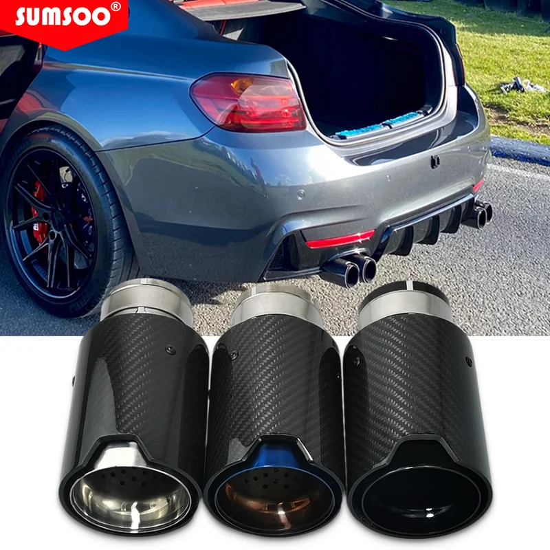 

genuine SUMSOO New hot carbon fiber stainless steel with good design exhaust tips for car muffler pipe modification tail tip