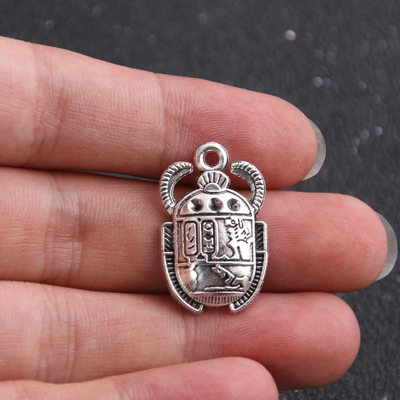 

6pcs/lot 16*25mm two color Ancient Egypt Charms,Zinc Alloy Vintage Beetle Charm Pendant
