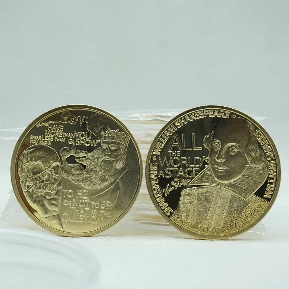 

5pcs/lot William Shakespeare England Poet Souvenir Coin British Playwright Dramatist Coins Metal Crafts