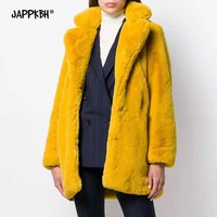 winter coat women 2021 faux fur jacket female casual thick warm loose women clothing solid long jacket autumn vintage outwear
