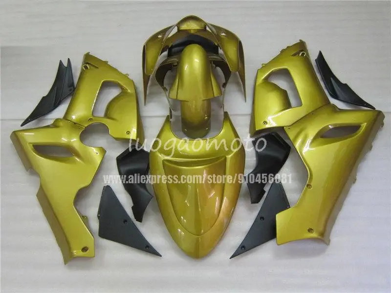 

Обвесы Обтекатели для Kawasaki Ninja ZX6R 2005 2006 золотистый и черный ZX-6R 05 06 zx6r ABS Кузов шоссейные комплект обтекателей