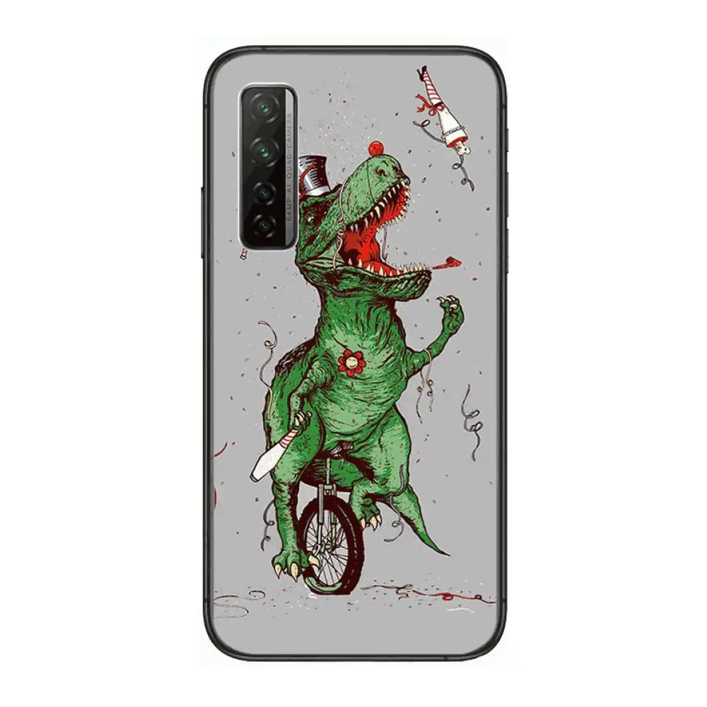 

Cute dinosaur cub Phone Case For Huawei Nova 2 3 4 5 6 7 8 SE i E Pro Lite Black Etui Coque Painting Hoesjes comic fashion