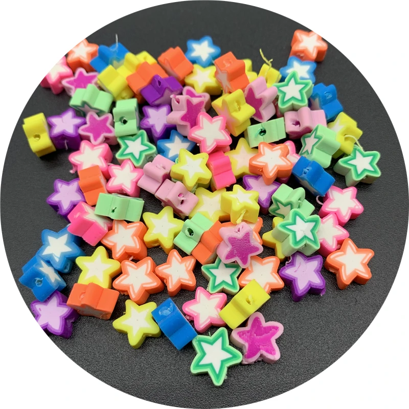 Разделительные бусины 30 шт./лот 10 мм глиняные смешанные в форме звезд для