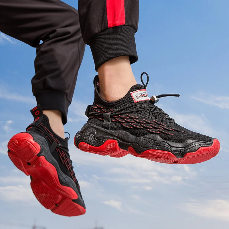 2019 New Fashion Thick-soled Increased Men Shoes Fly-woven Air-permeable Mesh Covered Coconut Men's Sports Sneakers | Обувь