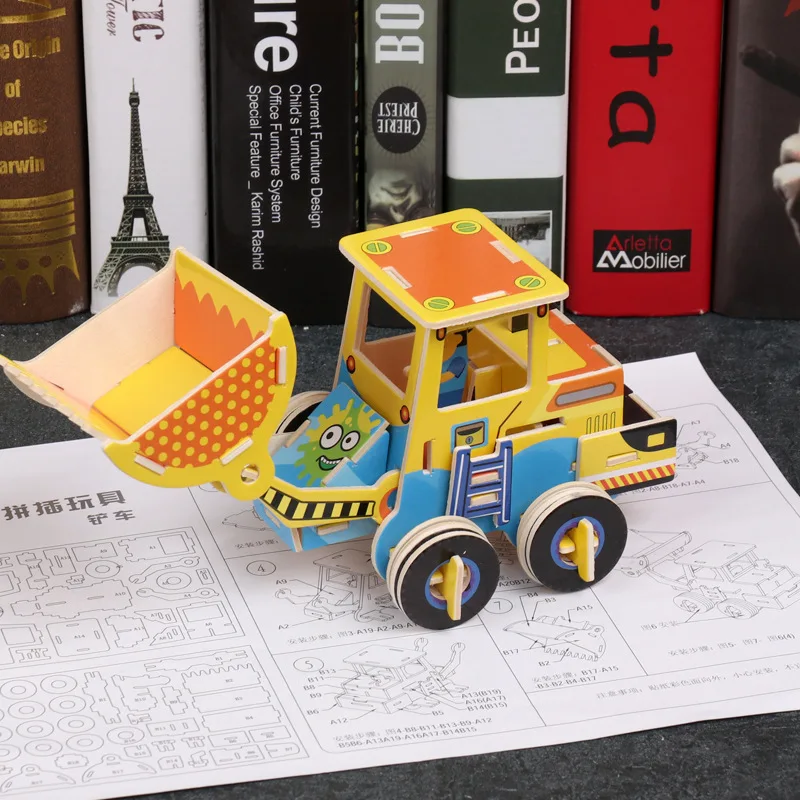 Деревянный 3d трехмерный пазл обучающие игрушки для мальчиков Детская модель