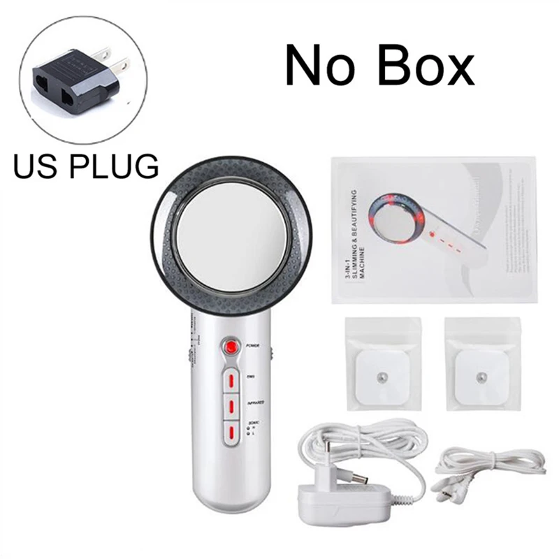 US Plug no box Ультразвуковая кавитация EMS массажер для похудения тела потеря веса Липо антицеллюлитный жиросжигатель Гальваническая инфракрасная ультразвуковая терапия - Цвет: US Plug no box