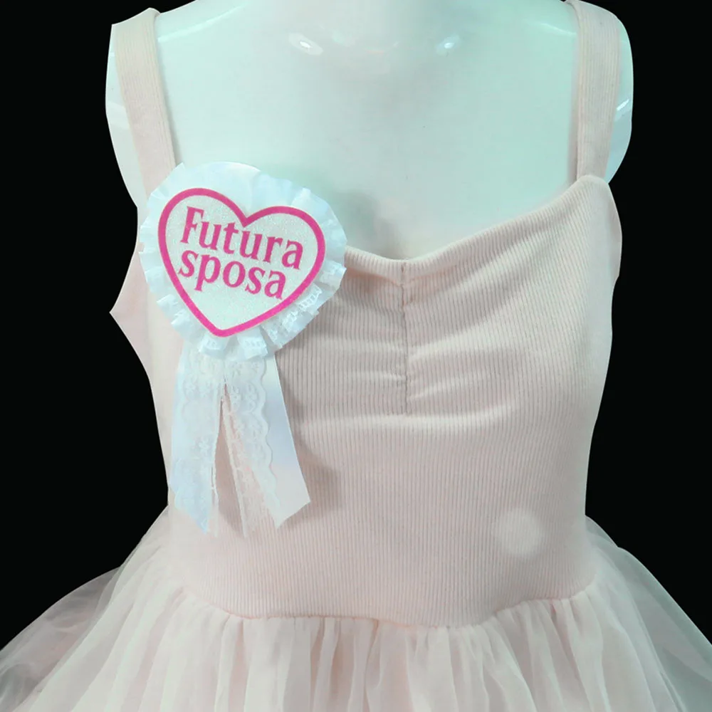 

2pcs Wedding Event supplies futura sposa lace brooch palepink ribbon domani Sposa wedding bachelorette hen party decoration