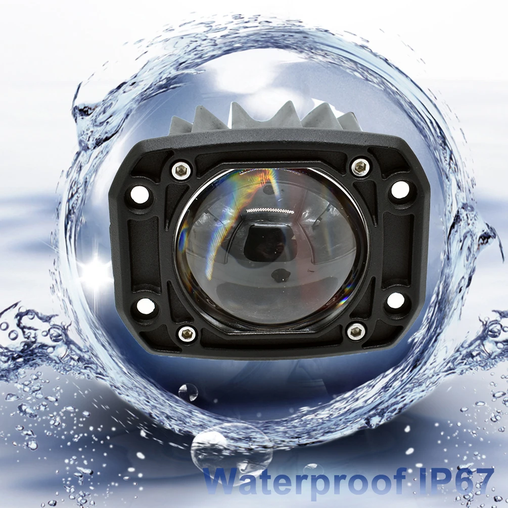 3-дюймовый квадратный светодиодный рабочий светильник с утапливаемым креплением