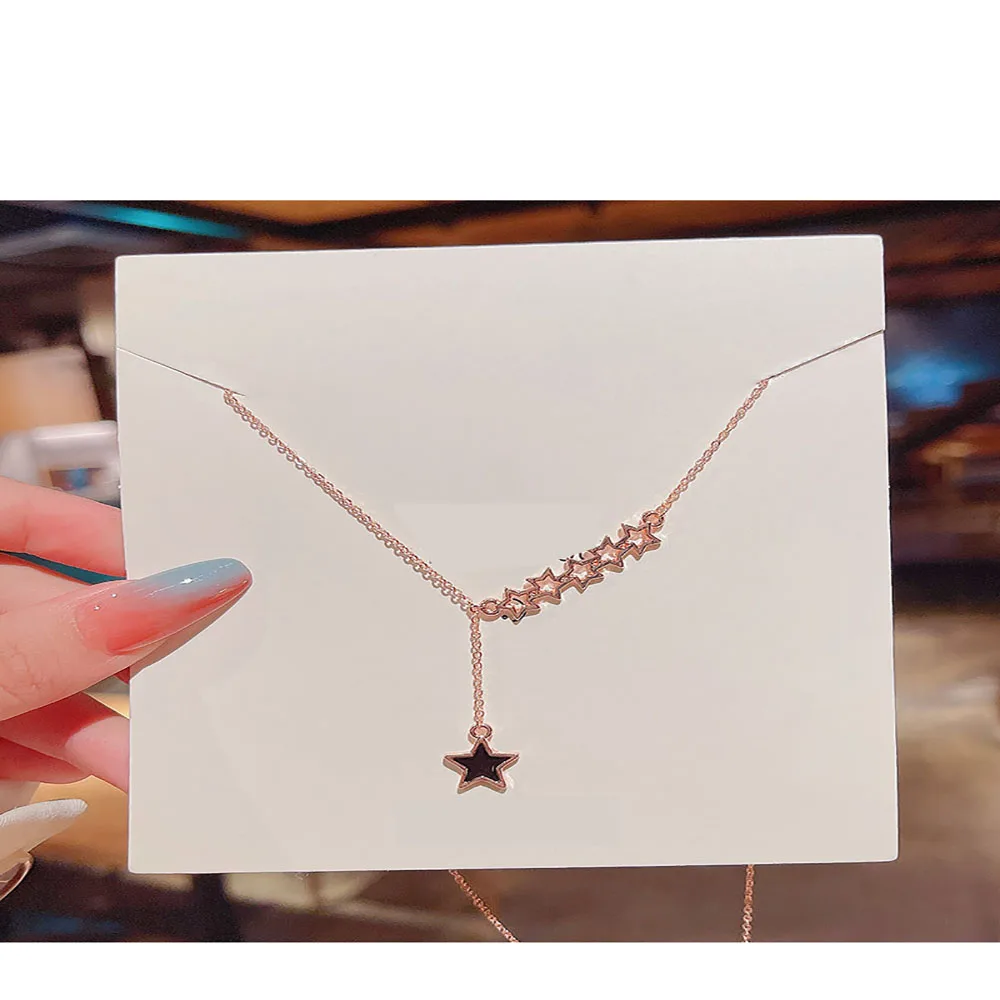

Fashion Pentagram Star Pendant Necklace For Women Titanium Steel Chain Choker 2021 Couples Trend Pendant Necklace Jewelry Gift